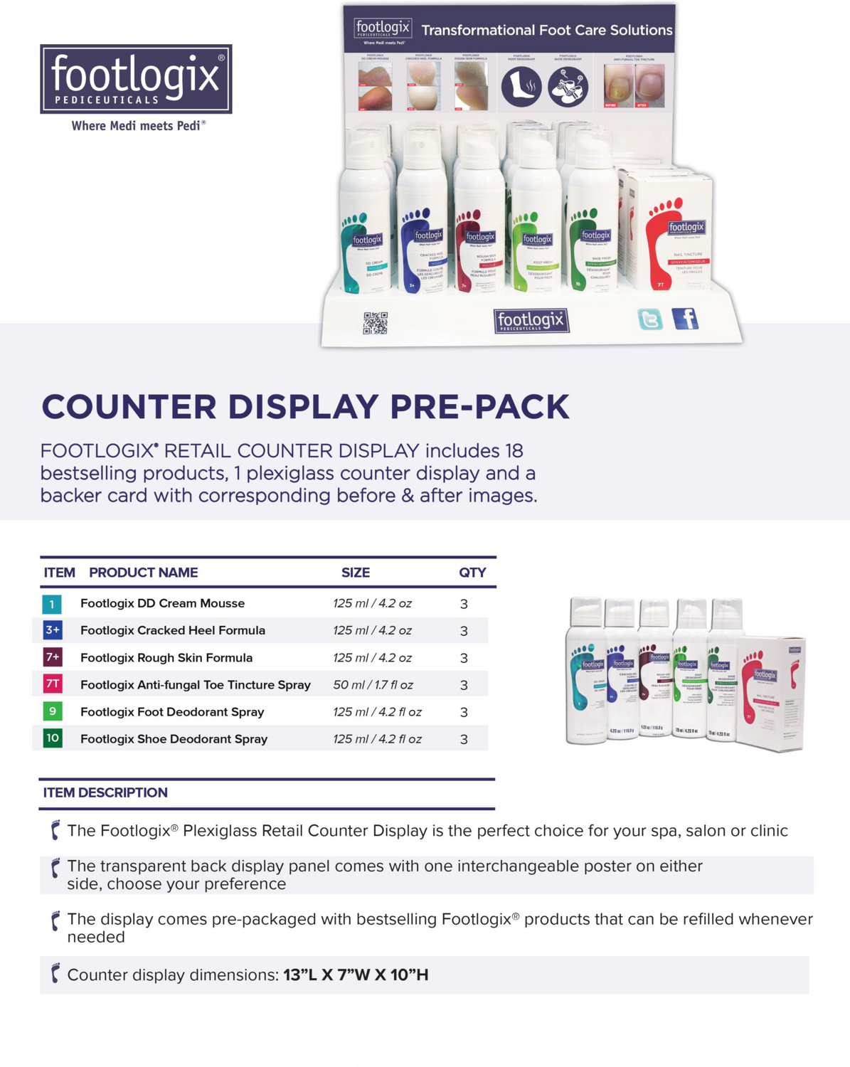 Footlogix Counter Retail Display 31pc
