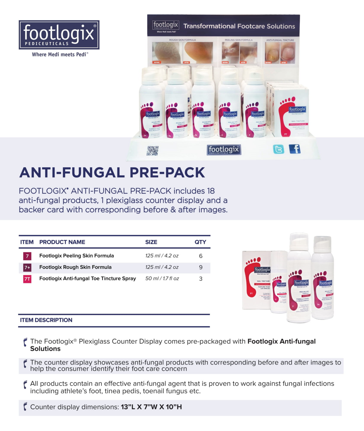 Footlogix Anti Fungal Retail Display 31pc