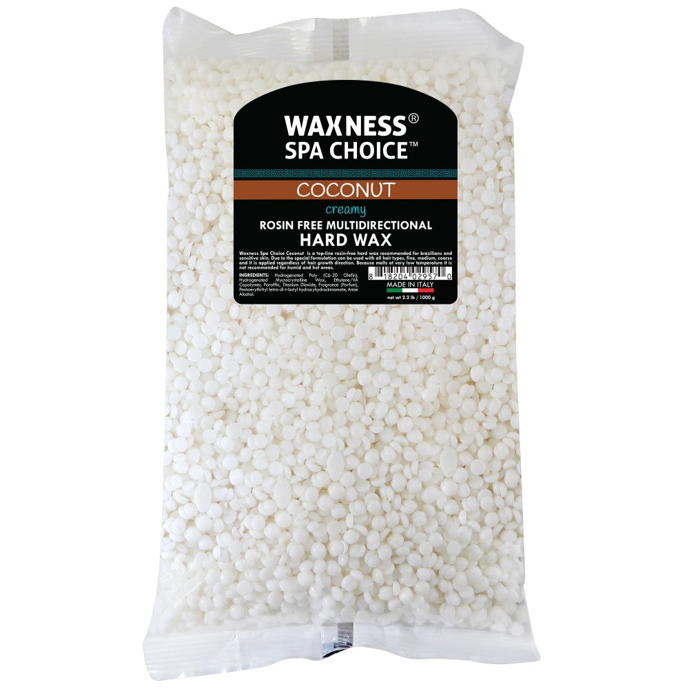 Waxness Spa Choice Rosin Free Multidirectional Hard Wax Coconut 2.2 lb