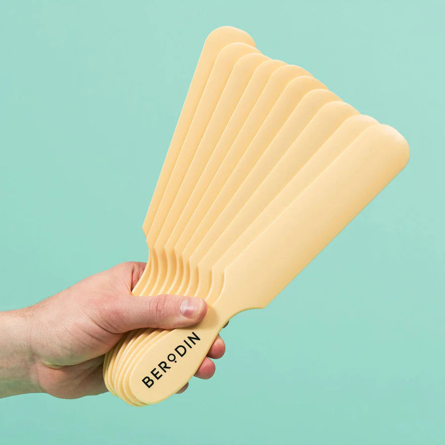 Berodin Large Plastic Reusable Spatulas for Soft Wax Only 10 Pack